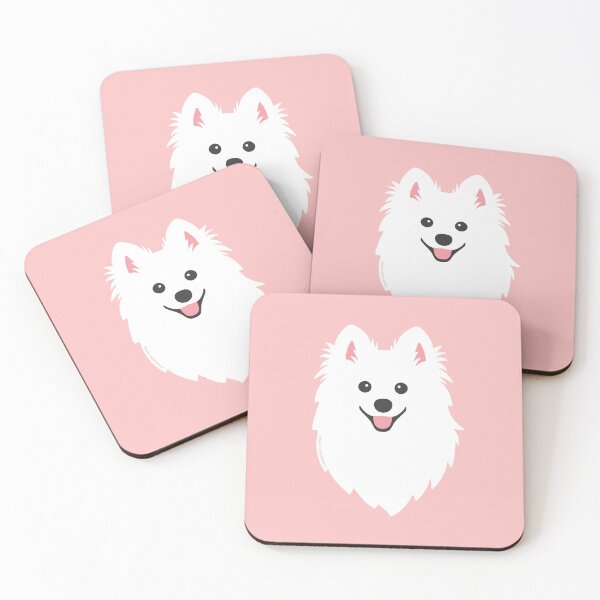 Item preview, Happy Japanese Spitz Dog - Pastel Coral Pink designed and sold by kamahachi.