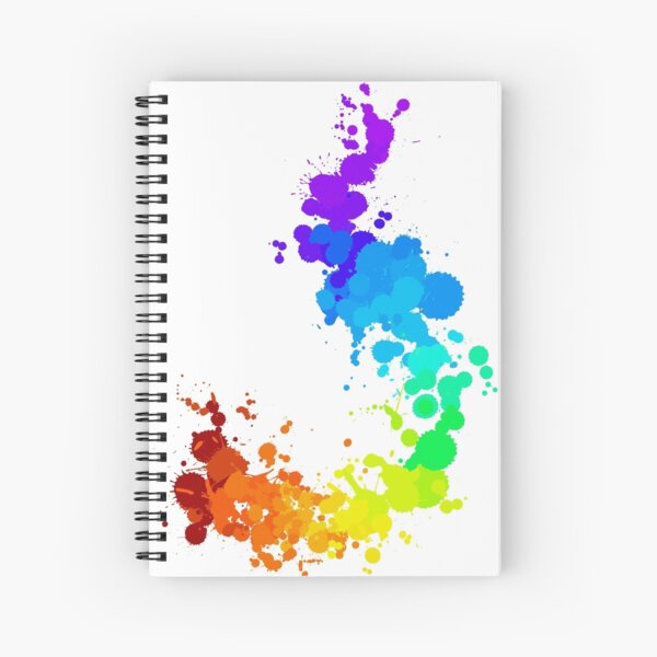 Rainbow Splatter Spiral Notebook