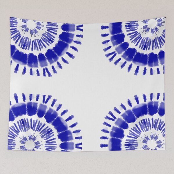 Item preview, Shibori blue celadon tye and die japanese pictorial art motif designed and sold by skiair.