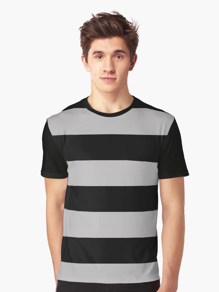 Black and Silver Stripes | Horizontal Large Stripes