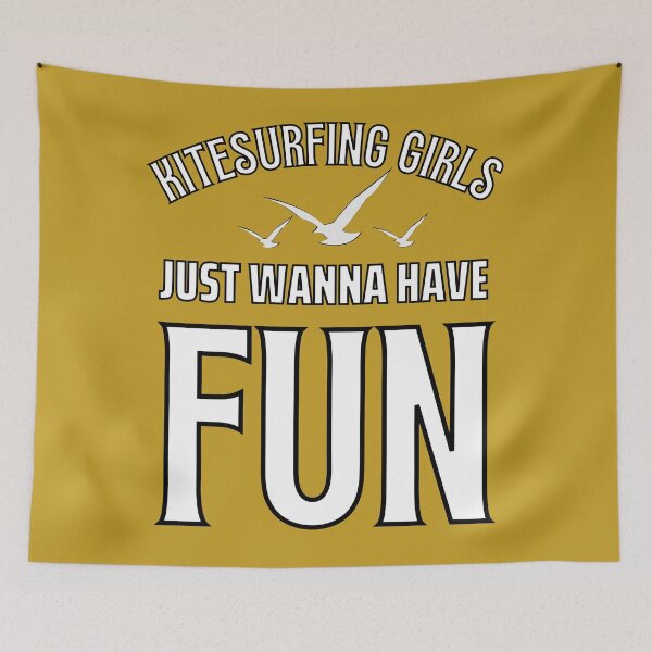Item preview, Kitesurfing Girls Just Wanna Have Fun Kiteboarding For Summer Beach Vibes designed and sold by MyPrintCharming.