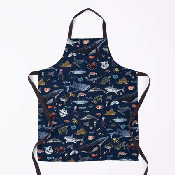 Item preview, SEA ANIMALS PATTERN (navy) designed and sold by BEATRIZ ABAITUA.
