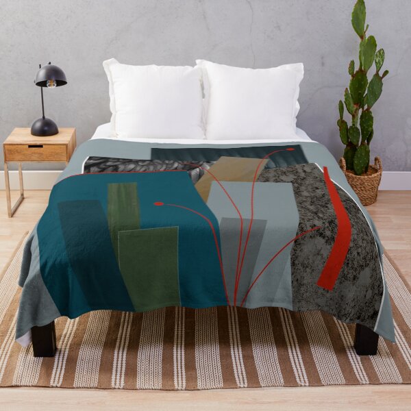 Item preview, Modern Abstract Art with Blue Green and Red Shapes Rectangles designed and sold by KALEIDOSCOPE UK.