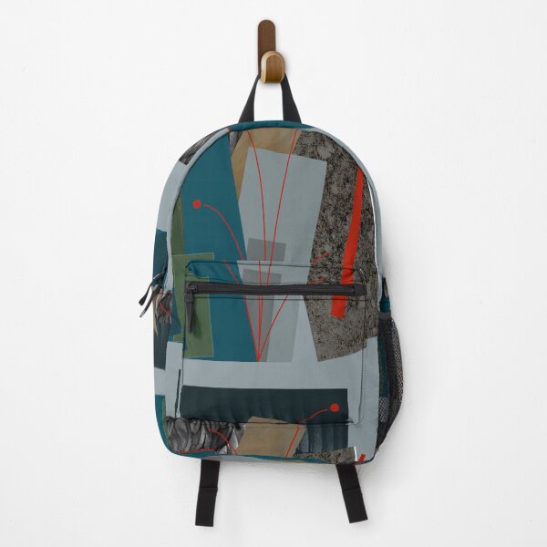 Item preview, Modern Abstract Art with Blue Green and Red Shapes Rectangles designed and sold by KALEIDOSCOPE UK.