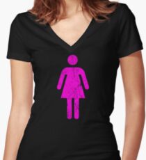 Female Women's Fitted V-Neck T-Shirt