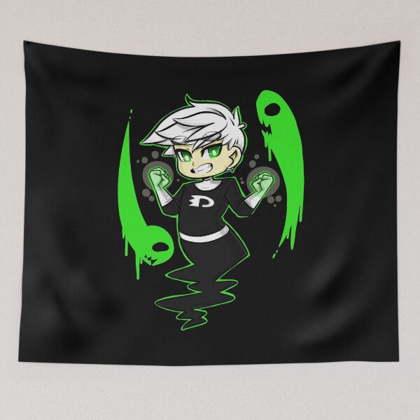 Item preview, Danny cartoon Phantom cute ghost green chibi designed and sold by KinneyMary.