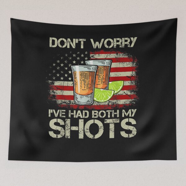 Aperçu de l'œuvre Don't Worry I've Had Both My Shots American Flag 4th of July T-Shirt créée et vendue par Dragon-Copeha.