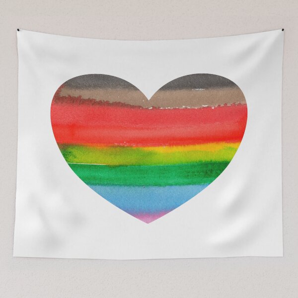 Item preview, Gay Pride Heart Watercolor Flag with bleed designed and sold by sadiesavesit.