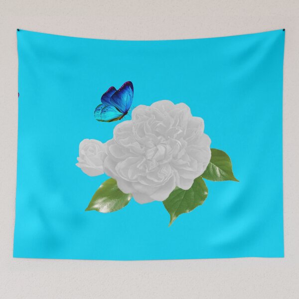 Item preview, White & sky Peony roses designed and sold by SueKnox.