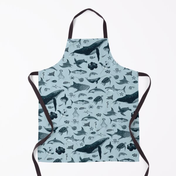 Item preview, SEA ANIMALS PATTERN (cyanotype effect-blue) designed and sold by BEATRIZ ABAITUA.