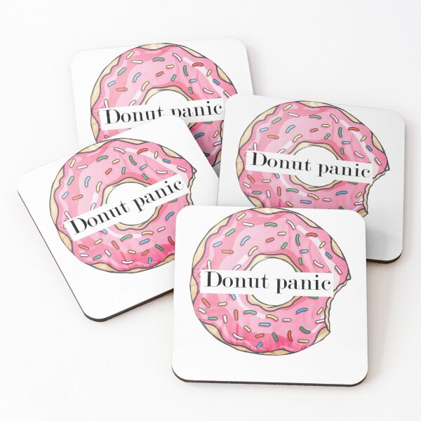 Item preview, donut panic -  a drawn donut - coffee -  donuts - gift for girlfriend -  gift for boyfriend - funny donut sayings designed and sold by amartis.