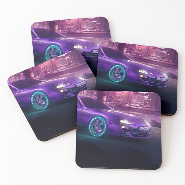 Item preview, Cool car illustation,car,illustration,toyota,supra,toyota supra,purple,blue,driving,night driving designed and sold by Ludilo.