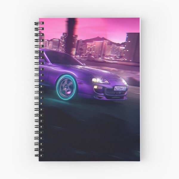 Item preview, Cool car illustation,car,illustration,toyota,supra,toyota supra,purple,blue,driving,night driving designed and sold by Ludilo.