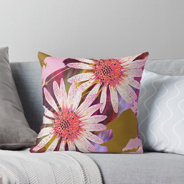 Item preview, Aesthetic Abstract Design with two Daisies, nr 4, Graphic Psychedelic Abstract Art, Inspired by Nature-floral abstract art designed and sold by Adri Barnard.