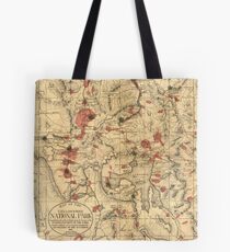 Vintage Map of Yellowstone National Park (1881) Tote Bag