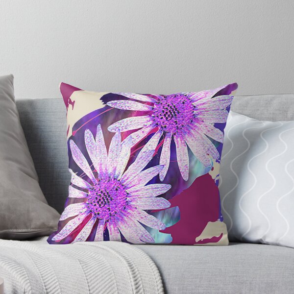 Item preview,  Aesthetic Abstract Design with two Daisies, nr 5, Graphic Psychedelic Abstract Art, Inspired by Nature-floral abstract art designed and sold by Adri Barnard.