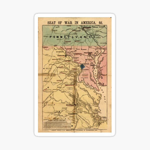 Item preview, Vintage Virginia Civil War Map (1863) designed and sold by BravuraMedia.