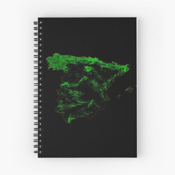 Item preview, Spain Forest Cover Map with Black Background designed and sold by GrasshopperGeo.