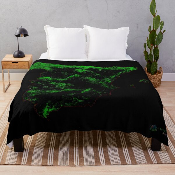 Item preview, Spain Forest Cover Map with Black Background designed and sold by GrasshopperGeo.