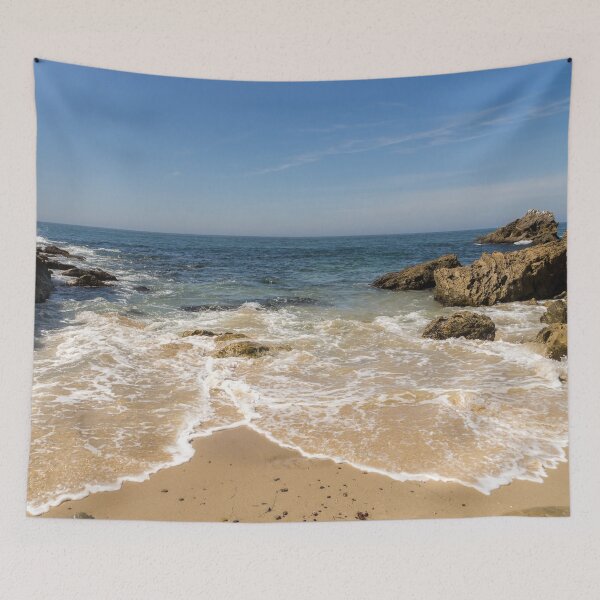 Item preview, Lacy Foam Hugged by Rocks - Corona Del Mar Beach Orange County California designed and sold by Georgia Mizuleva.