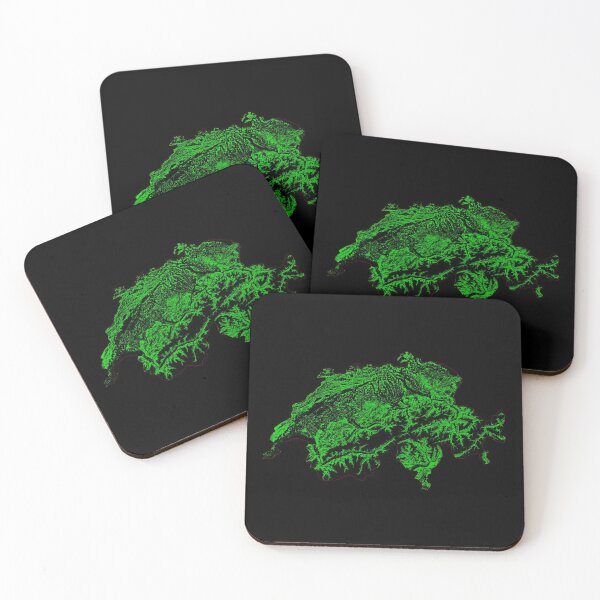 Item preview, Switzerland Forest Cover Map with Black Background designed and sold by GrasshopperGeo.