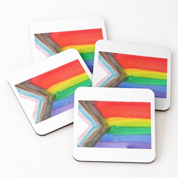Item preview, Watercolor Progress Pride Flag with bleed designed and sold by sadiesavesit.