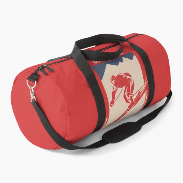 Courchevel French Ski Resort - Vintage Geometric Ski Poster for Mountain Alpine Skier Duffle Bag