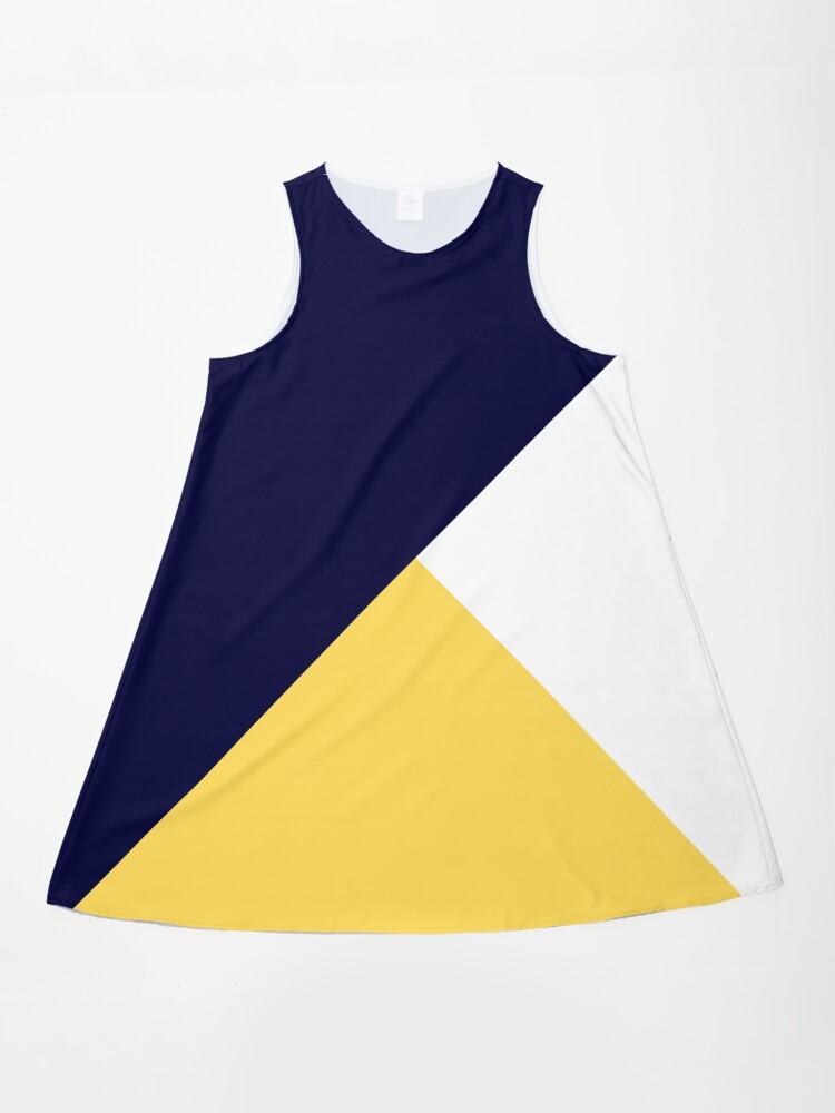 Tricolor Navy Blue Mustard Yellow And White" A-Line Dress for Sale by  rewstudio | Redbubble