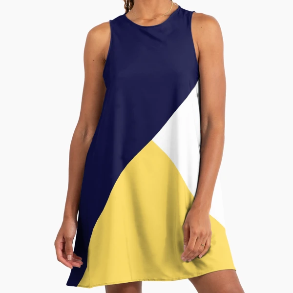 Tricolor Navy Blue Mustard Yellow And White" A-Line Dress for Sale by rewstudio | Redbubble Tricolor Navy Blue Mustard Yellow And White" A-Line Dress for Sale by rewstudio | Redbubble