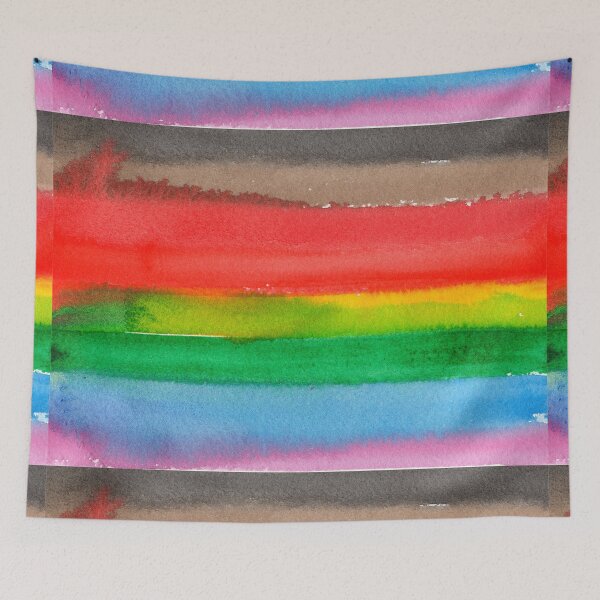 Item preview, Gay Pride Flag Watercolor Stripe Inclusive BIPOC with bleed designed and sold by sadiesavesit.