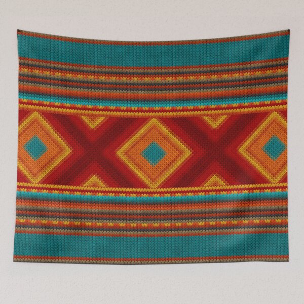 Item preview, Mexican knitted diamond ornament designed and sold by k9printart.