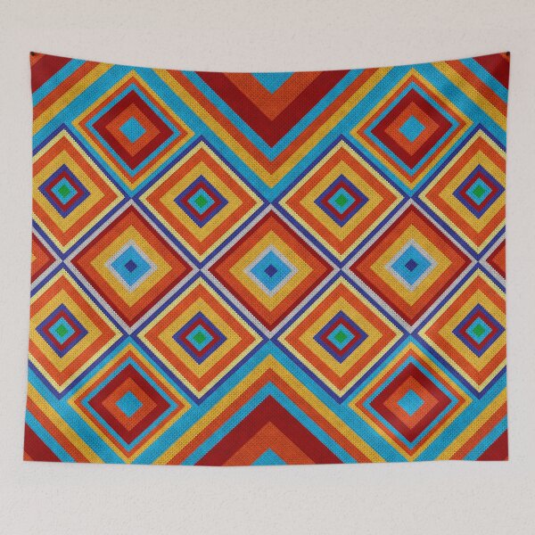 Item preview, Knitted Mexican diamond pattern designed and sold by k9printart.