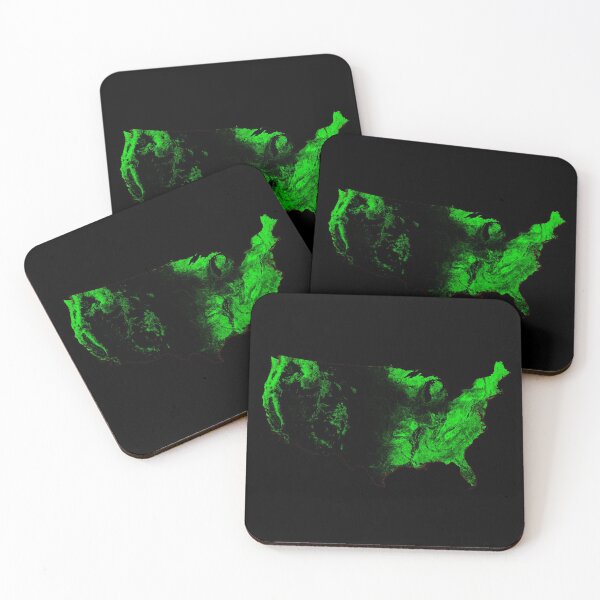 Item preview, United States Forest Cover Map with Black Background designed and sold by GrasshopperGeo.