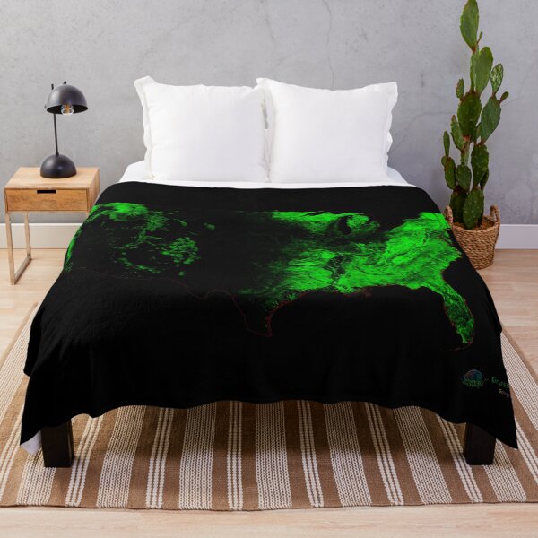 Item preview, United States Forest Cover Map with Black Background designed and sold by GrasshopperGeo.