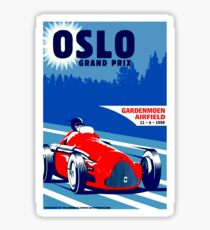 "OSLO GRAND PRIX" Vintage Auto Race Print Sticker