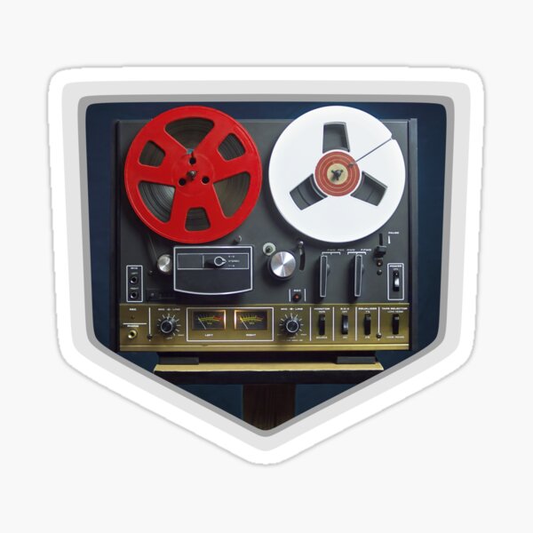 Retro music concept with an analog reel to reel tape Sticker