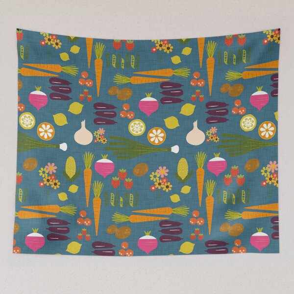 Item preview, Vegetable _ Herb Gardens Dark Slate Blue designed and sold by susycosta.