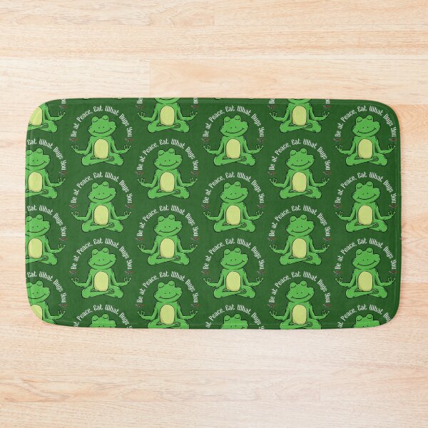 Item preview, Be at peace, eat what bugs you meditating frog doing yoga namaste designed and sold by All Things Wild.