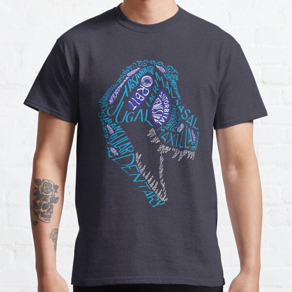 Color Calligram Tyrannosaur Skull Classic T-Shirt