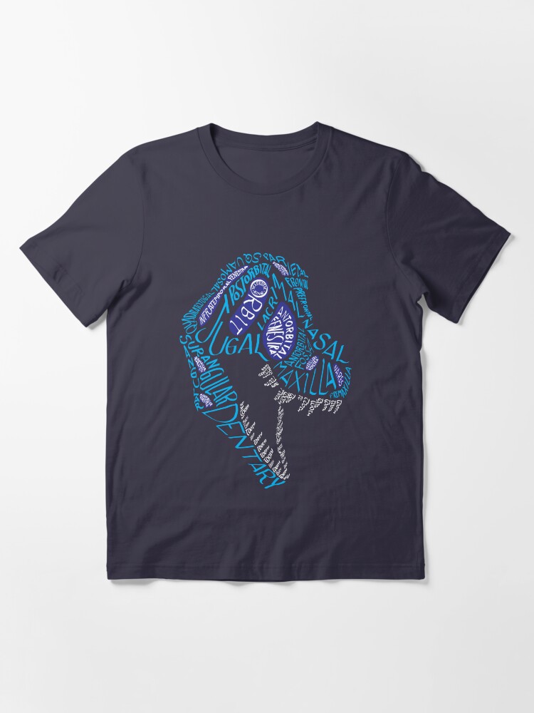 Alternate view of Color Calligram Tyrannosaur Skull Essential T-Shirt