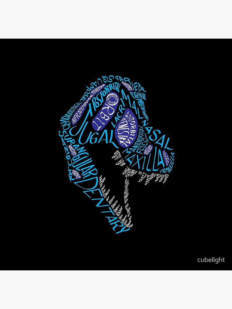 Color Calligram Tyrannosaur Skull by cubelight