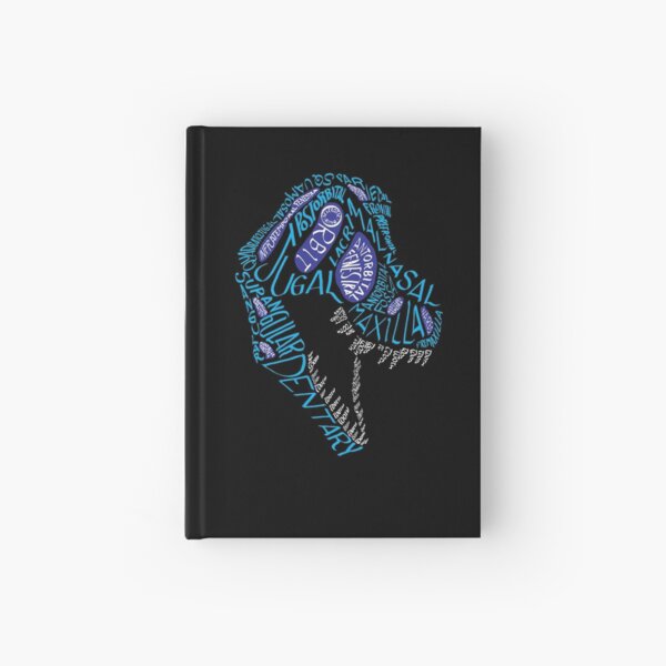 Color Calligram Tyrannosaur Skull Hardcover Journal