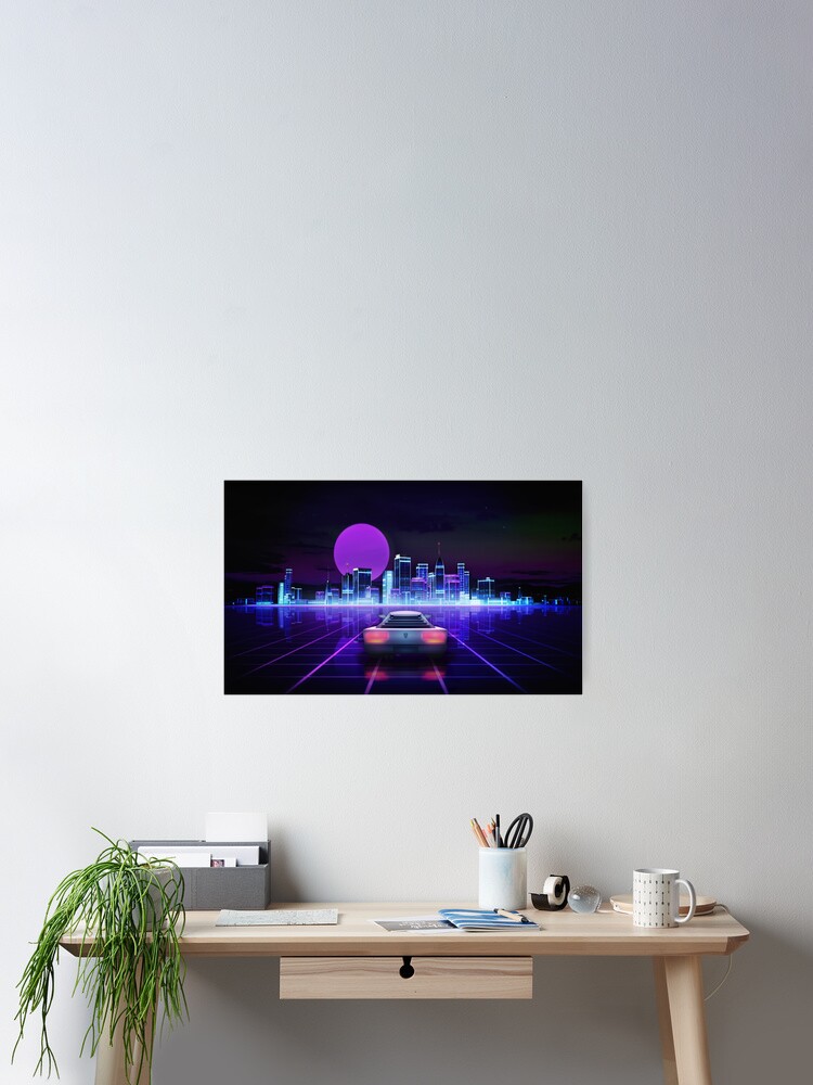 Thumbnail 1 of 3, Poster, Cyber city, futuristic arcade games concept designed and sold by Maingraph.