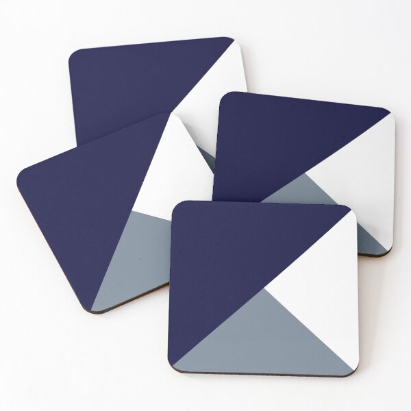 Item preview, Tricolor Triangles Navy Blue, Slate Gray And White designed and sold by rewstudio.
