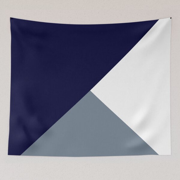 Item preview, Tricolor Triangles Navy Blue, Slate Gray And White designed and sold by rewstudio.