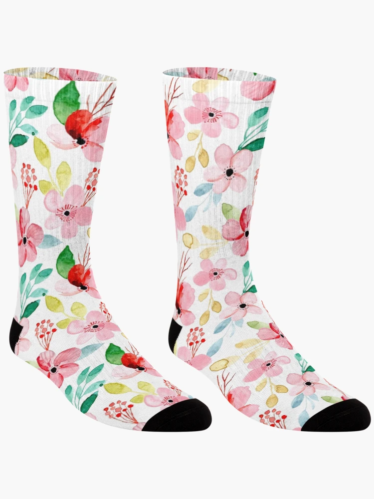Aperçu 3 sur 5. Chaussettes avec l'œuvre Summer Botanical Garden créée et vendue par Patternsonly.