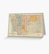 Vintage Map of Washington State (1897) Greeting Card