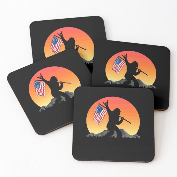 Item preview, Funny Bigfoot USA Rock And Roll Sasquatch Believer Sunset designed and sold by DoSt-997.