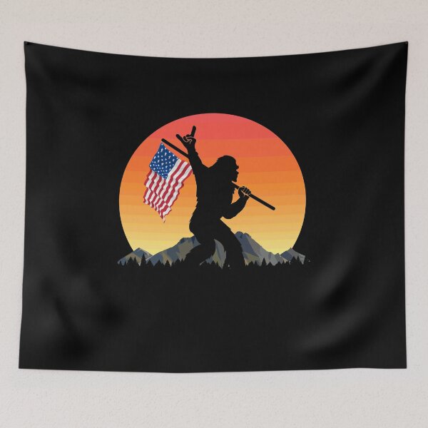 Item preview, Funny Bigfoot USA Rock And Roll Sasquatch Believer Sunset designed and sold by DoSt-997.