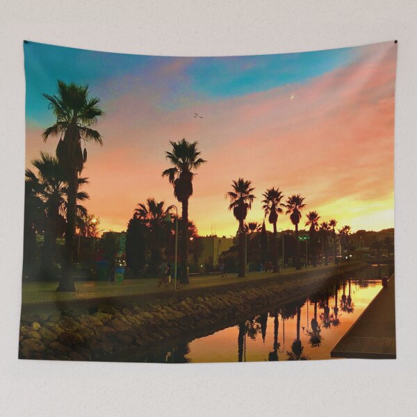 Item preview, Palm Tree Sunset Portugal Coast  designed and sold by BeCarpeDiem.